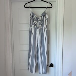 Iris Bow Tie Front Striped Jumpsuit